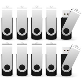 TOPESEL 50 Pack 2GB USB 2.0 Flash Drives Swivel Thumb Drive Memory Stick JumpDrive(2GB, Black)