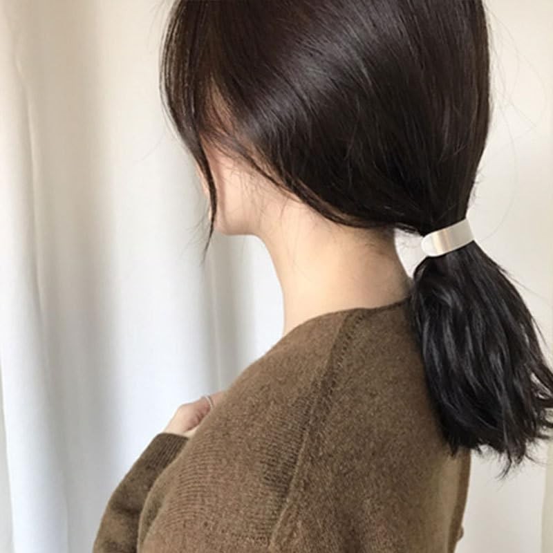 [ナカノヤ] NAKANOYA バレッタ 1個 金属 合金 メタル 半月バレッタ ポニーバレッタ ヘアクリップ