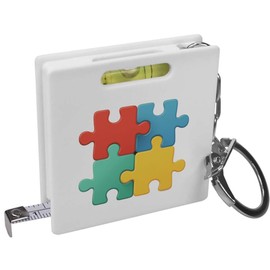 'Four Puzzle Pieces' Keyring Tape Measure/Spirit Level Tool (KM00043638)