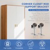 2PCS Silver 90° 25mm Clothes Rail Flange Seat, Space-Saving Corner