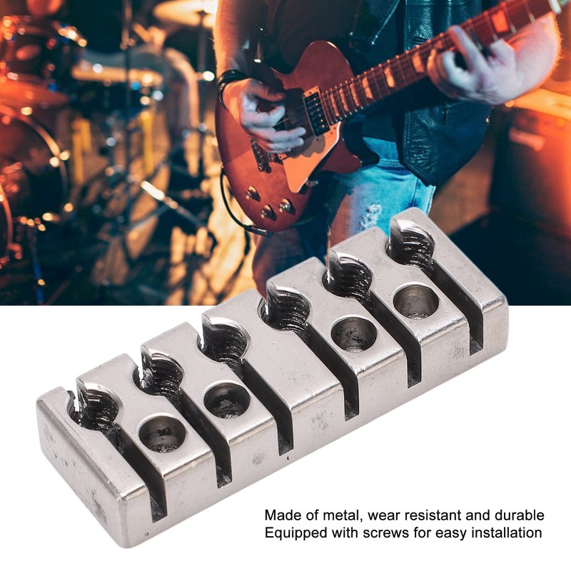 6 String Lock with Screws Metal Headless Guitar Bridge String