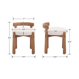 HNY Modern Linen Ottoman- Low-Back Makeup Seat & Lounge Footrest with Solid Wood Frame, Casual Style for Bedroom Dressing Area, Beige