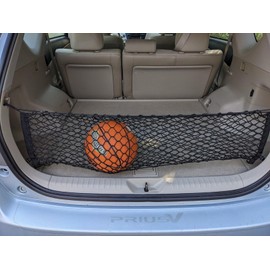 EACCESSORIES EA Trunk Organizer Cargo Net for Toyota Prius V 2012-2017 - Envelope Style Cargo Net for Wagon - Premium Mesh Elastic Car Trunk Organizer Vehicle Carrier Storage–Compatible with Prius V