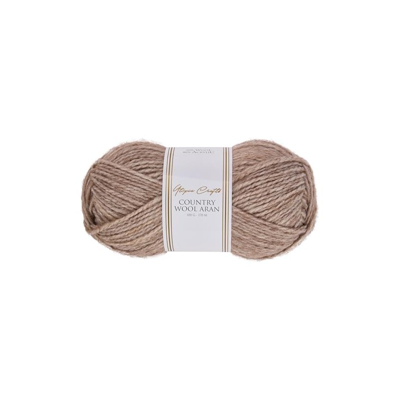 Utopia Crafts Country Wool Blend Aran Yarn for Knitting and