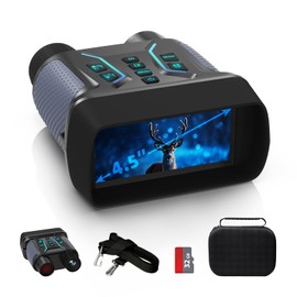 Night Vision Binoculars for Adults & Kids - 4.5'' Screen Infrared Night Vision Goggles Camera with Case, 4K Video & 36MP Photos, 8X Digital Zoom, 7-Level Infrared, 4500mAh Battery for Camping,Security