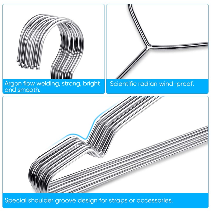 Fayleeko 10 Pack Wire Coat Hangers - Strong, Heavy Duty