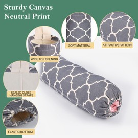 LeCorner Plastic Bag Holder, Washable Grocery Bag Holder for Plastic Bags, Strong Plastic Bag Storage Dispenser with Hanging Loop, Wall Mount Trash Bag Dispenser for Home Kitchen Cabinet (Dark Grey)