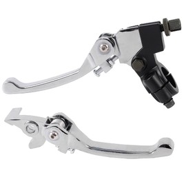 Stylemafia Silver Folding Aluminum Clutch Brake Lever Compatible with 22mm 7/8 inch Handlebar 110cc 125cc 140cc TTR 125cc SSR Xmotos Apollo 125 Pit Dirt Bike Motorcycle