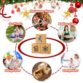 BEAVOING - 36 cajas de galletas de Navidad, 4 x 4 x 2.5 pulgadas, cajas de panadería marrones con ventana, pequeñas cajas de golosinas para regalo de Navidad, pasteles, pasteles, postres, magdalenas,