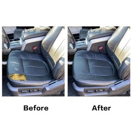 Priprilod Black Leather Passenger side Bottom Perforated Replacement Seat Cover Compatible with Ford F250 F350 F450 F550 Lariat 2011 2012 2013 2014 2015 2016