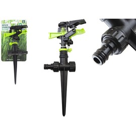 Revolutionary Black & Green Impulse Sprinkler with Ground Spike - 29.5cm x 12cm x 5cm (1 Pc.) - Efficient Watering System - Perfect for Lawn & Garden Irrigation