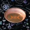 Amitofo Copper Offering Prayer Ritual Bowl - Carving Moon Phase