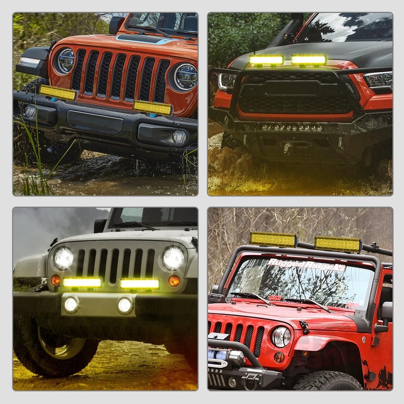 Nilight 12 Inch LED Light Bar Cover 2 PCS Yellow