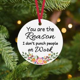 Coworkers Gifts for Women Christmas Ornament Thank You Gifts for Coworkers Manager Boss Friend Ceramic Ornament for Colleagues Employee Work Bestie Gifts Birthday Office Appreciation Gift for Coworker