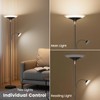 SIBRILLE Upgraded 2-in-1 Torchiere Floor Lamp, Dimmable Standing Lamp with