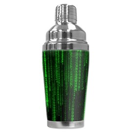Mugzie 16 Ounce Stainless Steel Cocktail Shaker with Insulated Wetsuit Cover - Matrix Style Coding