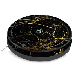 MightySkins Skin Compatible with iRobot Roomba 890 Vacuum - Black Gold Marble | Protective, Durable, and Unique Vinyl Decal wrap Cover | Easy to Apply, Remove, and Change Styles | Made in The USA