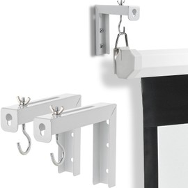 E-Supply EEX-PSKA01WH Screen Hanging Bracket, Ceiling, Wall Mount Bracket, Load Capacity: 44.1 lbs (20 kg), 5 Installation Methods, Projector Mount, Hook, White