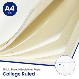 Taja Spiral Lined Notebook, 8.5"x11" Notebooks for Work, Large A4 Journal for Women & Men, College Ruled Journaling Notebook for Writing, Plastic Cover Spiral Journal, Cobalt