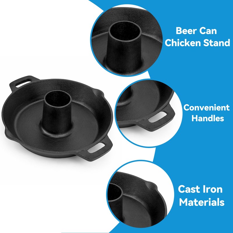 Charkettle Cast Iron Poultry Roaster Insert, Beer Can Chicken Holder