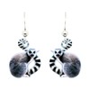 Lemur Earrings by d'ears Non-Tarnish Sterling Silver French Hook Ear