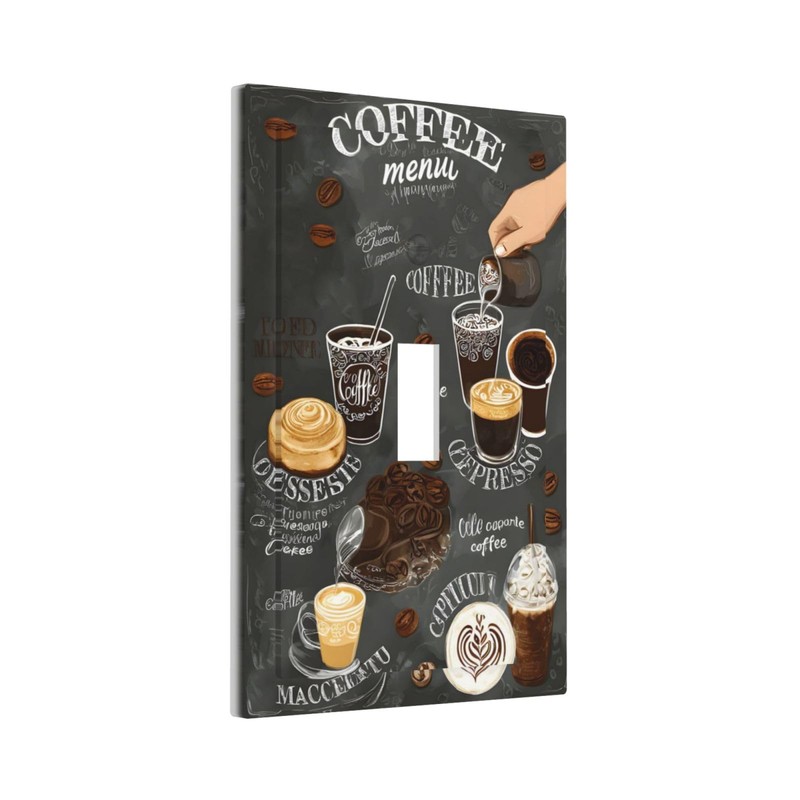 LuHuoLu Decorative Light Switch Cover Plate Retro Coffee Cup Bean