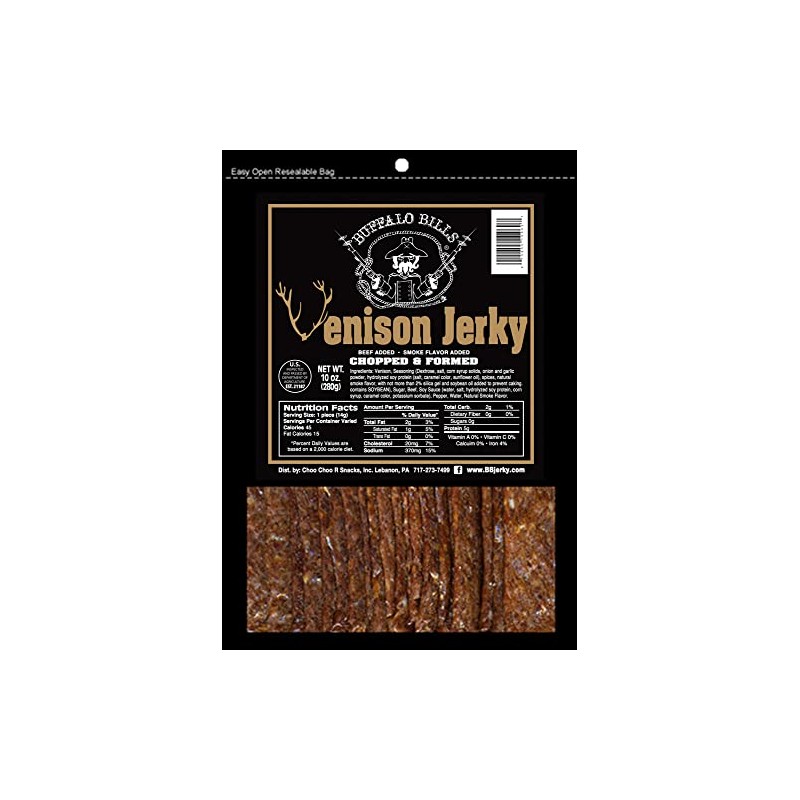 Buffalo Bills Venison Jerky Strips 10oz Pack (20 venison jerky