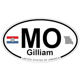 US Decal, Inc. Gilliam, Missouri - Oval Magnet with State Flag