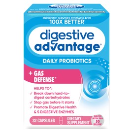 Cápsula digestiva para enzimas y probióticos - Ventaja digestiva 32 cápsulas, supera 100 veces mejor, rompe alimentos, ayuda a prevenir el gas        