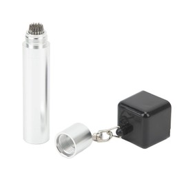 Billiard Cue Stick Tip Chalk Holder 3 in 1 Portable Billiard Cue Chalk Cover Tip Pricker Prep Tool (Silver)