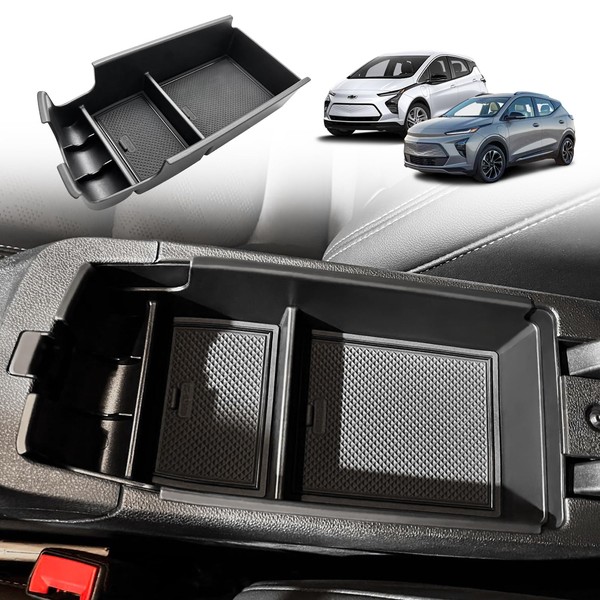 BestEvMod Center Console Organizer Tray Armrest Storage Box Accessories ABS
