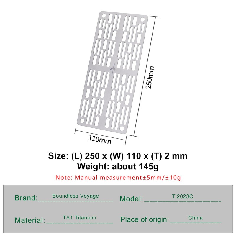 Boundless Voyage Titanium Grill with Carry Bag Outdoor Camping Grill