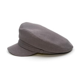 Sterkowski Pireus Summer Hat, 100% Linen Breton Hat for Men and Women, Lightweight Marine Cap, Mid-Grey, 59