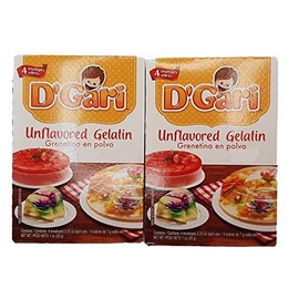 D Gari pack of 2 Unflavored Gelatin 1oz, Quick Snacks, Unflavored Dessert, Gelatin, Mix, Mexico, Powder