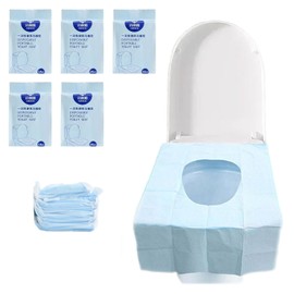 XUTONG 50 Stück Einweg Toilettenauflage, Einweg Toilettensitzbezug, Spülbare Toilette Auflage Toilettensitzbezüge für Reisen