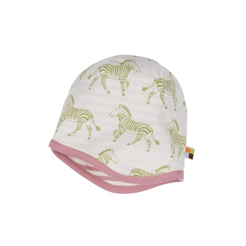 loud + proud Girls' Reversible GOTS Certified Hat, Aster