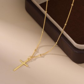 SLUYNZ 925 Sterling Silver Cross Choker Necklace for Women Girls Cross Pendant Necklace Chain, Sterling Silver, No Gemstone