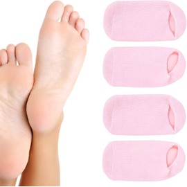 ROSOTENA 4 pares de calcetines de gel con aceites esenciales para hidratar los pies y disfrutar de una experiencia de spa: suaves, cómodos, lavables y reutilizables.