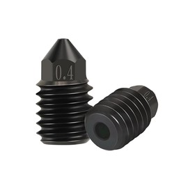 2 Pack 3D Printer Upgraded Nozzle Hardened Steel Clone High Flow High-Temperature Single Hole Nozzle for Bambu Lab X1,X1-C p1p Upgraded Hotend (0.4mm)