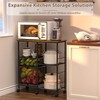 Rolling Microwave Cart with Storage, Microwave Stand with Drawers, Kitchen