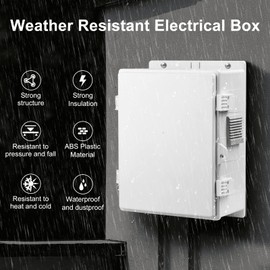 Namunanee Outdoor Electrical Junction Box, ABS Water Resistant Enclosure with Internal Mounting Panel & Hinged Cover, 9.2" H* 7" L* 4.6" W