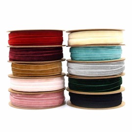 SHTGOI 20 m Roll Velvet Ribbon 1 cm Wide Velvet Ribbon Gift Ribbon Single Sided Velvet Border for Sewing Polyester Ribbon Decorative Ribbon for Crafts Gift Packaging Christmas Wedding Decoration Dark