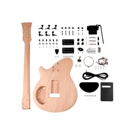 Fistrock DIY Electric Guitar Kit Beginner Kit 6 String Right Handed with Mahogany Body Mahogany Neck Rosewood Fretboard Black Hardware Build Your Own Guitar.