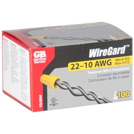 GB Gardner Bender 10-004 WireGard High Performance Twist-on Wire Connectors - Yellow 18-10 AWG - 100 per Box (GB-4)