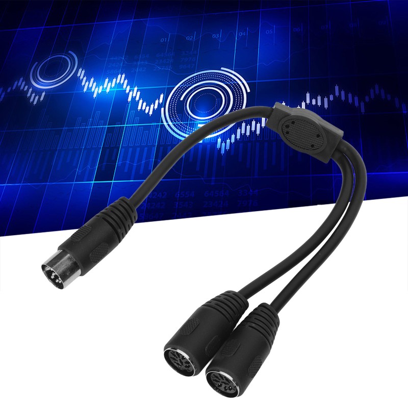 DIN 8 Pin Male to 2 DIN 8 Pin Female