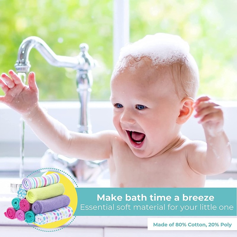 Spasilk Washcloth Wipes Set for Newborn Boys and Girls, Soft