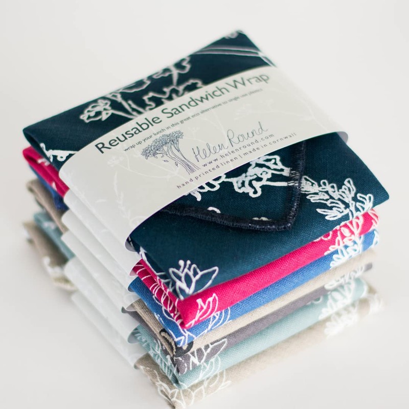 Reusable Sandwich Wrap in Natural Linen with Food Grade Washable,