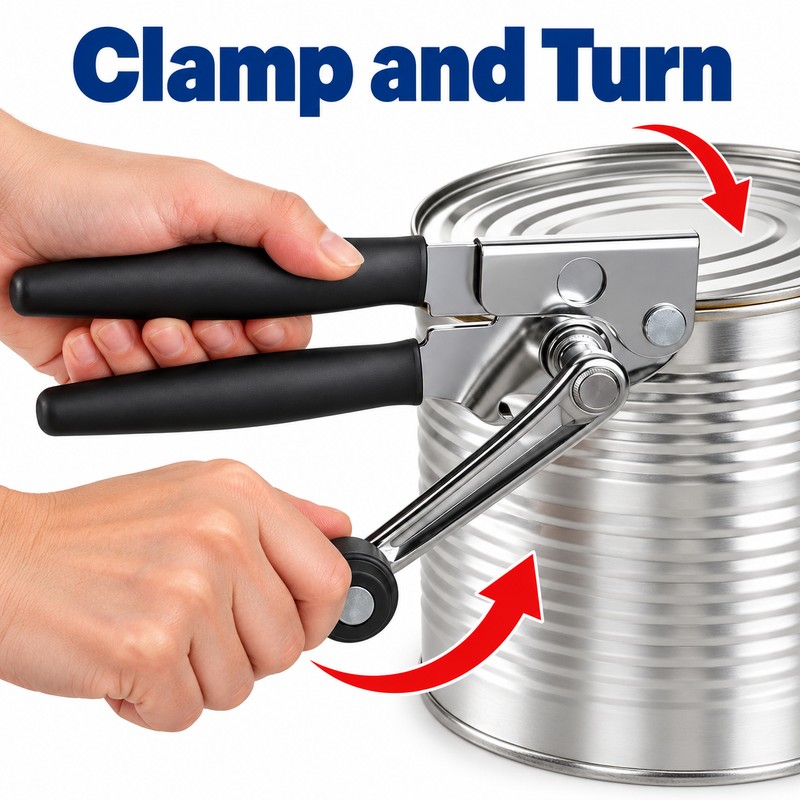 Heavy-Duty Manual Stainless Steel Can Opener – Handheld Kitchen Can