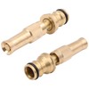 Alnicov 2pcs Solid Heavy-Duty Garden Hose Nozzle Brass Adjustable Hose