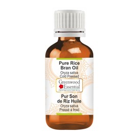 Greenwood Essential Natural Rice Bran Oil (Oryza sativa) Natural Pure Therapeutic Quality Cold Pressed 100 ml (3.38 oz)